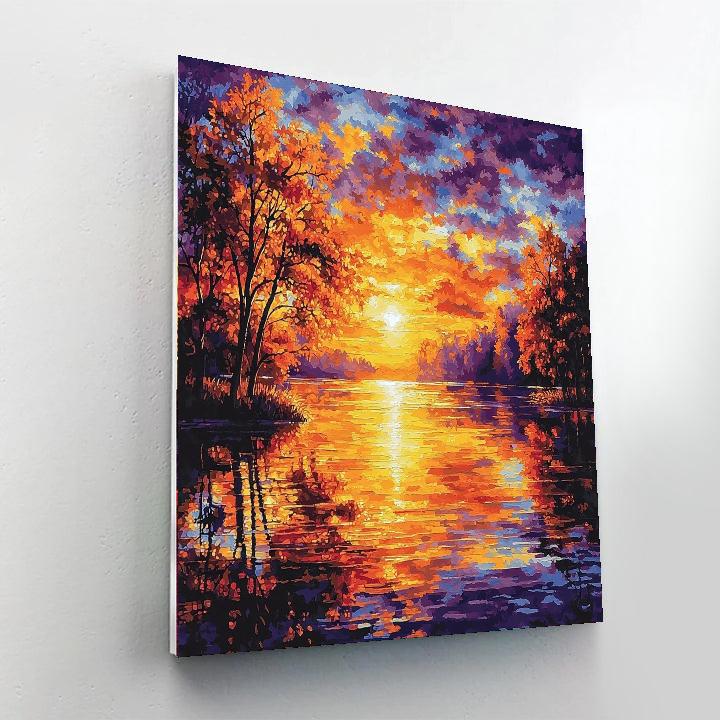 Claude Monet Inspired Enchanting Sunset  Number Painting