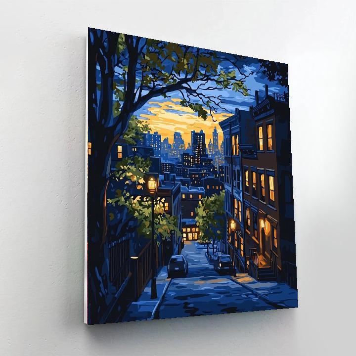 Edward Hopper Inspired Luminous City  Painting By Numbers Kit