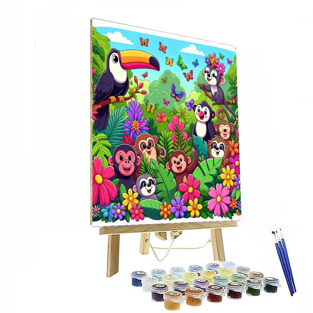 Colorful Rainforest Adventure Painting By Numbers Kit