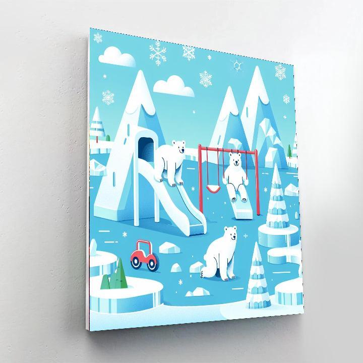 Polar Bear's Arctic Playground Paint By Number