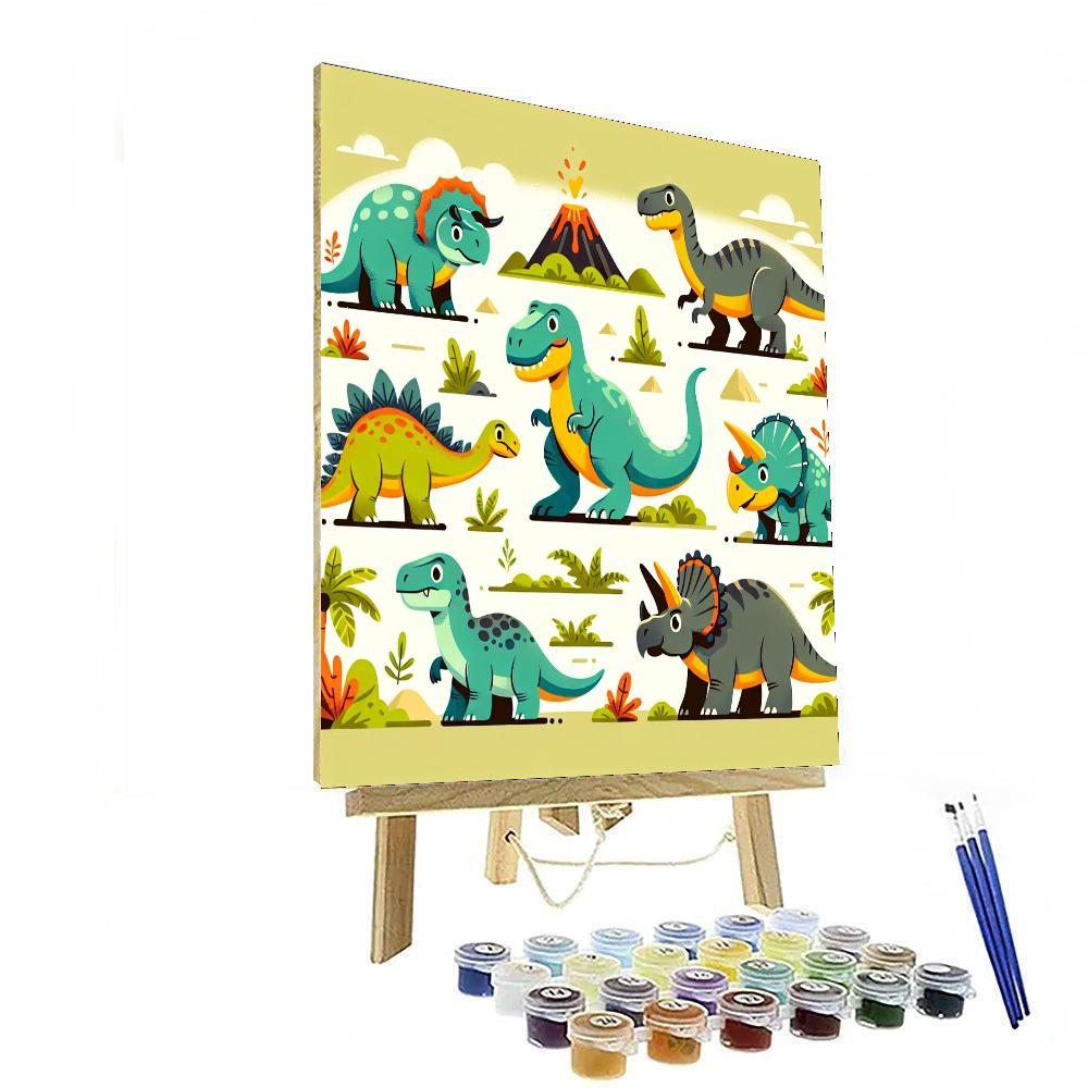 Dinosaurs Of The Jurassic Numbered Painting Kits