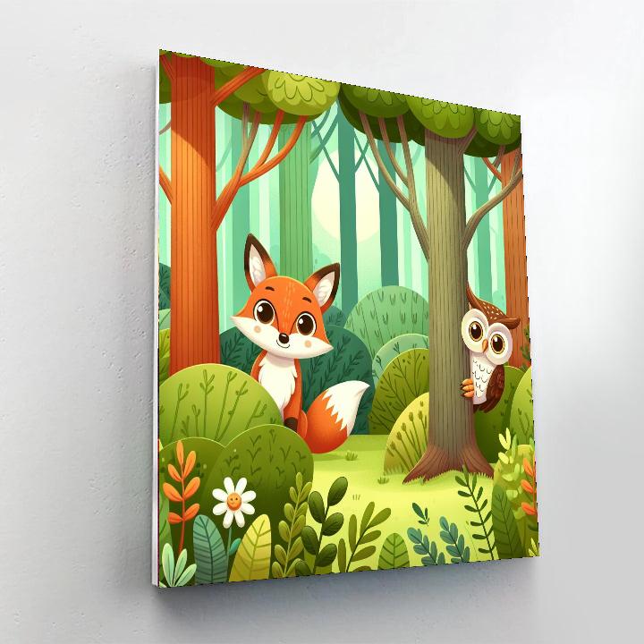 Hidden Forest Friends Painting Number Kit