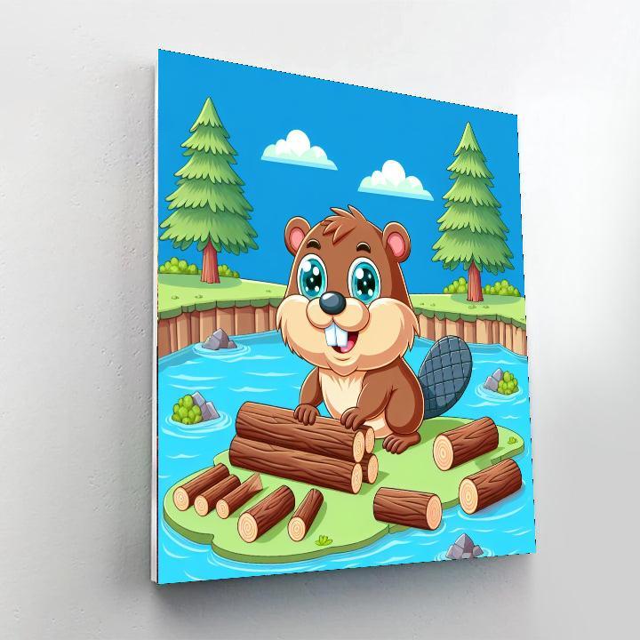 Brave Beaver Painting By Numbers Kit