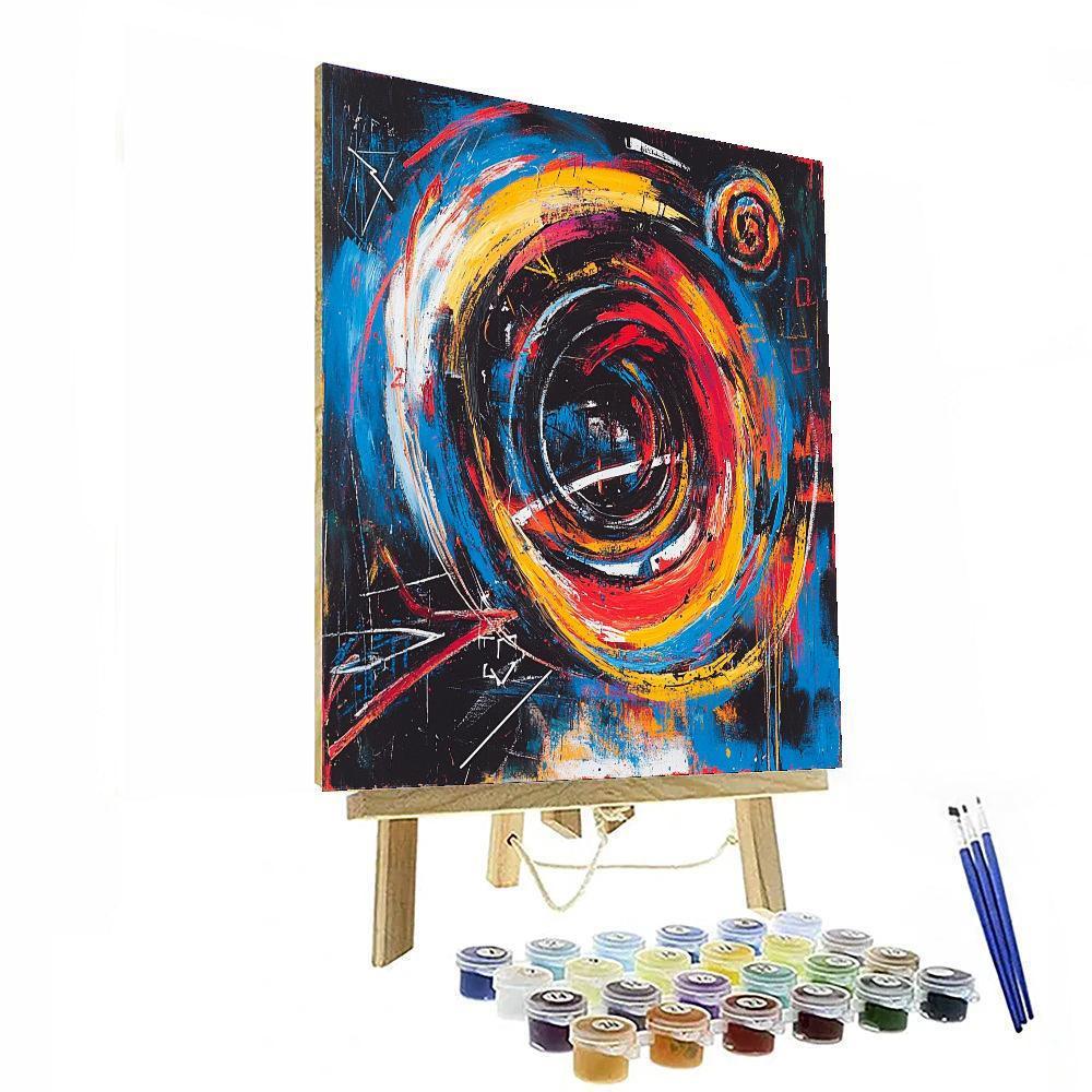Jean-Michel Basquiat Inspired Cosmic Vortex Symphony  Paint By Color