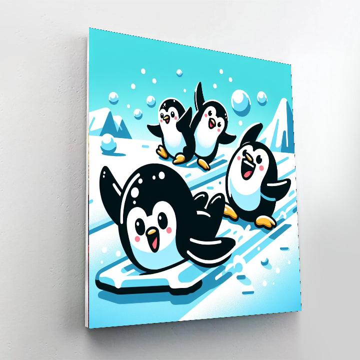 Penguin's Polar Playground Painting By Numbers Kit