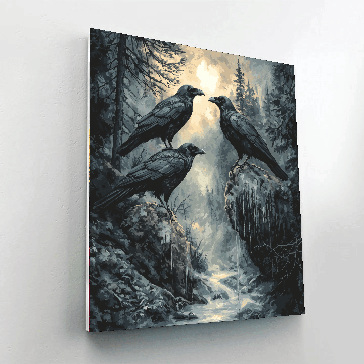 Edvard Munch Inspired Gothic Mystical Ravens  Paint By Number