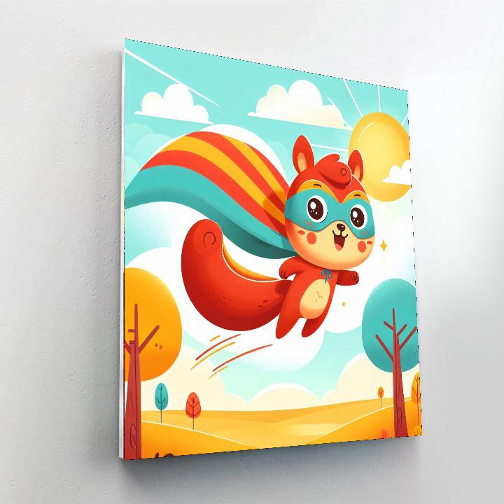 Superhero Squirrel Painting Number Kit