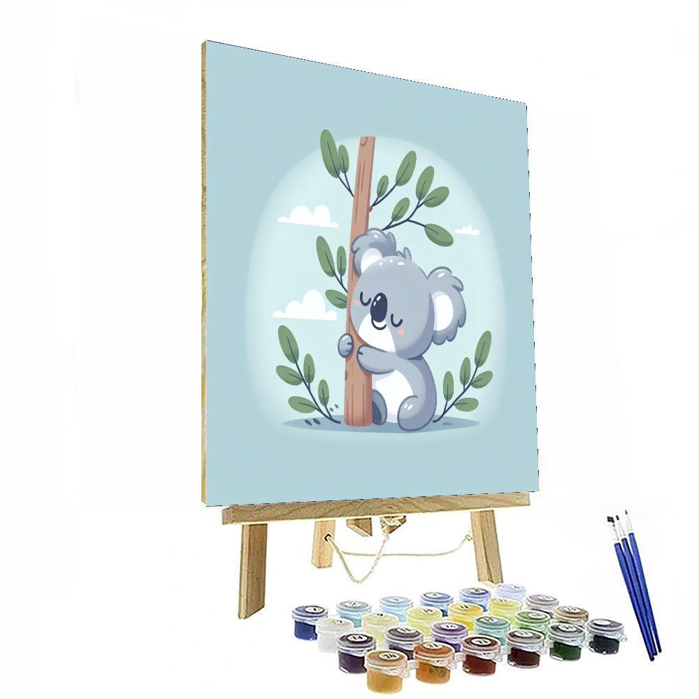 Curious Koala Tree Hug Number Painting