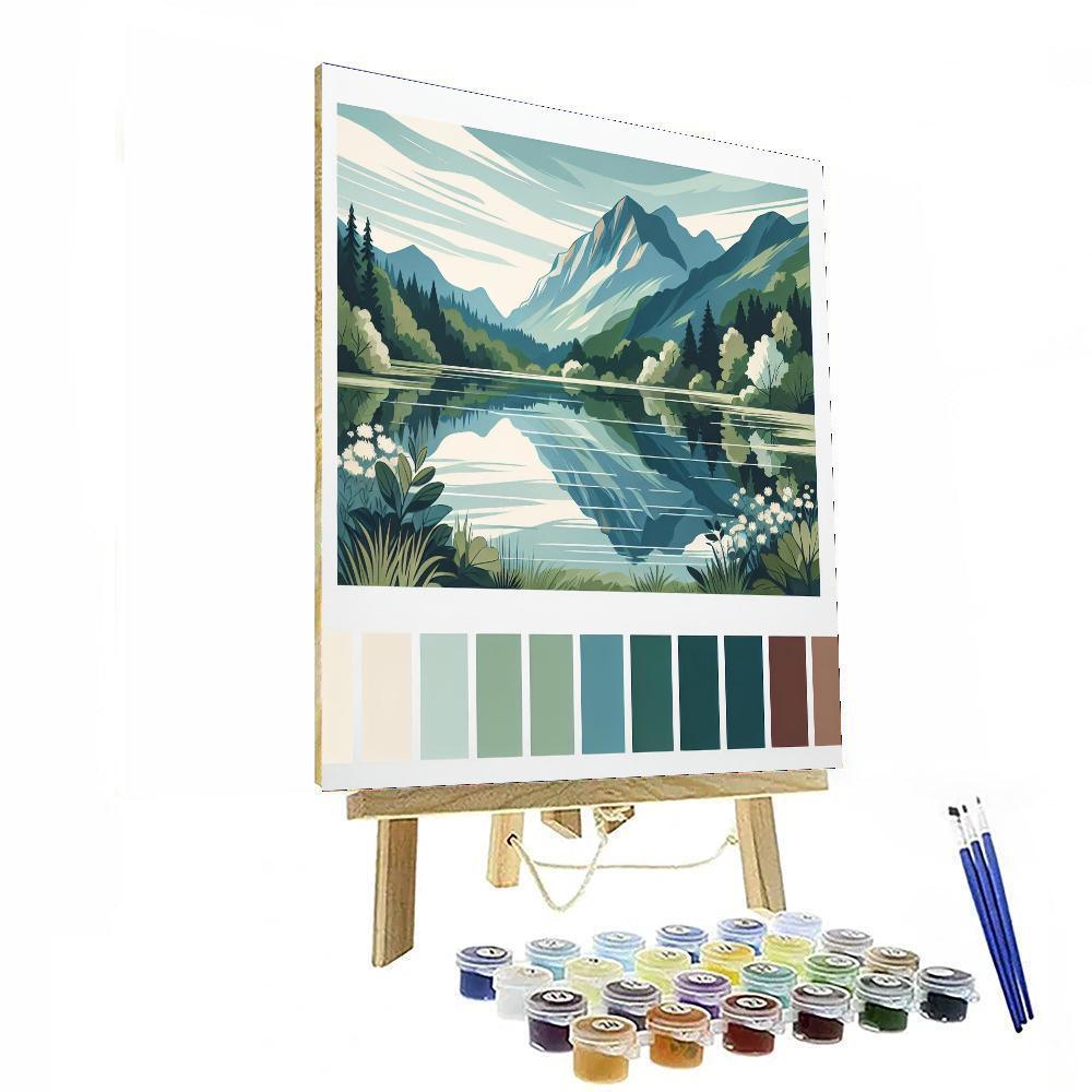 Harmonious Mountain Reflections Paint By Number