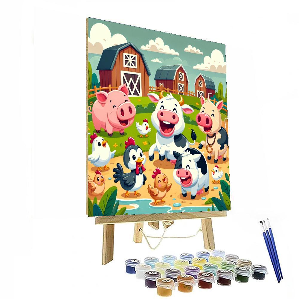 Funny Farmyard Frolic Painting By Numbers Kit
