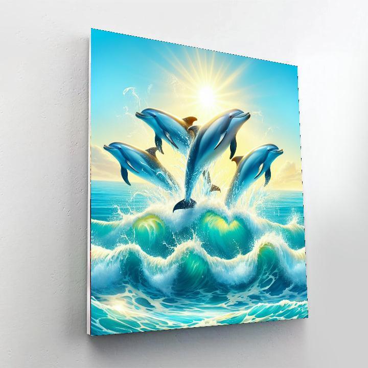 Radiant Dolphin Ocean Voyage Painting By Numbers Kit