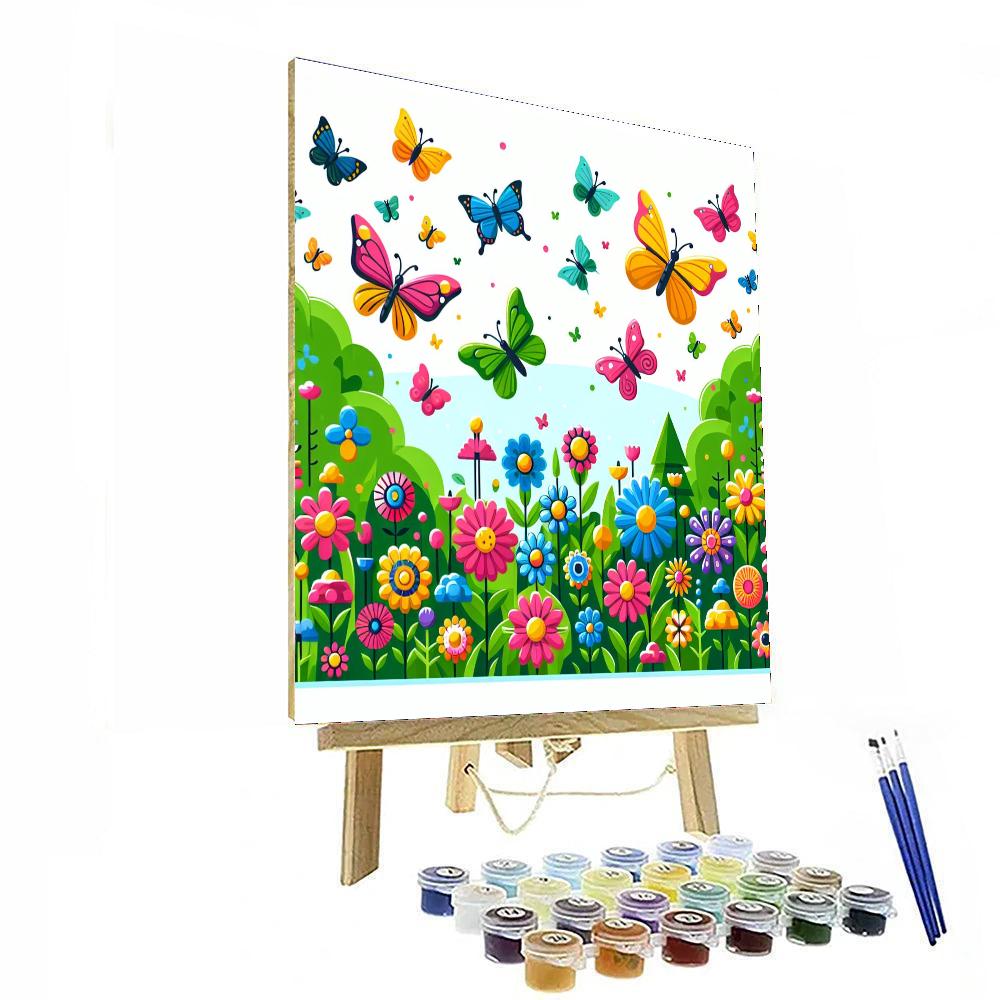 Butterfly's Garden Flight Painting By Numbers Kit