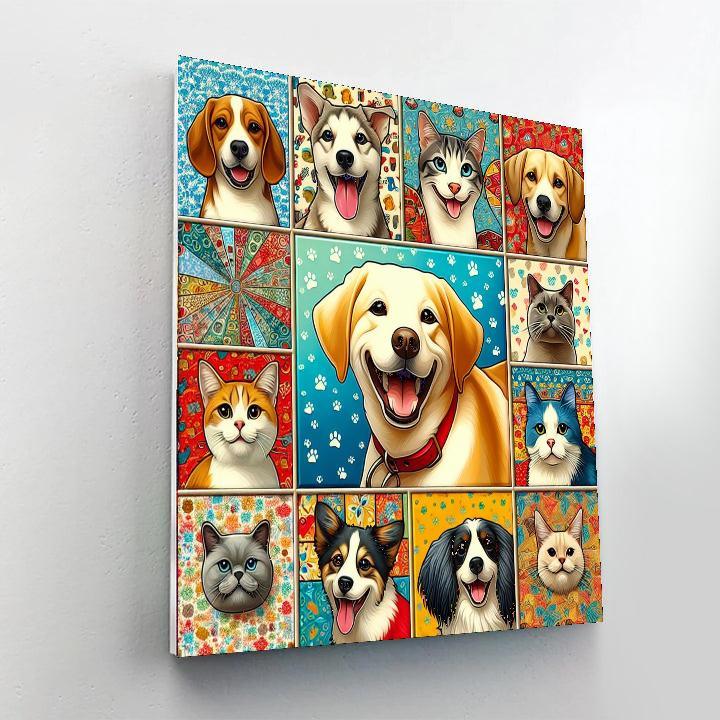 Cheerful Pet Portraits DIY Paint By Numbers