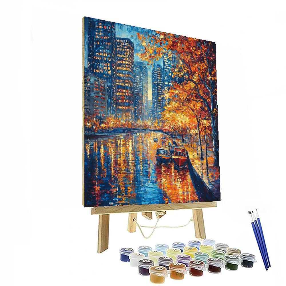 Leonid Afremov Inspired Glimmering Cityscapes  Number Painting