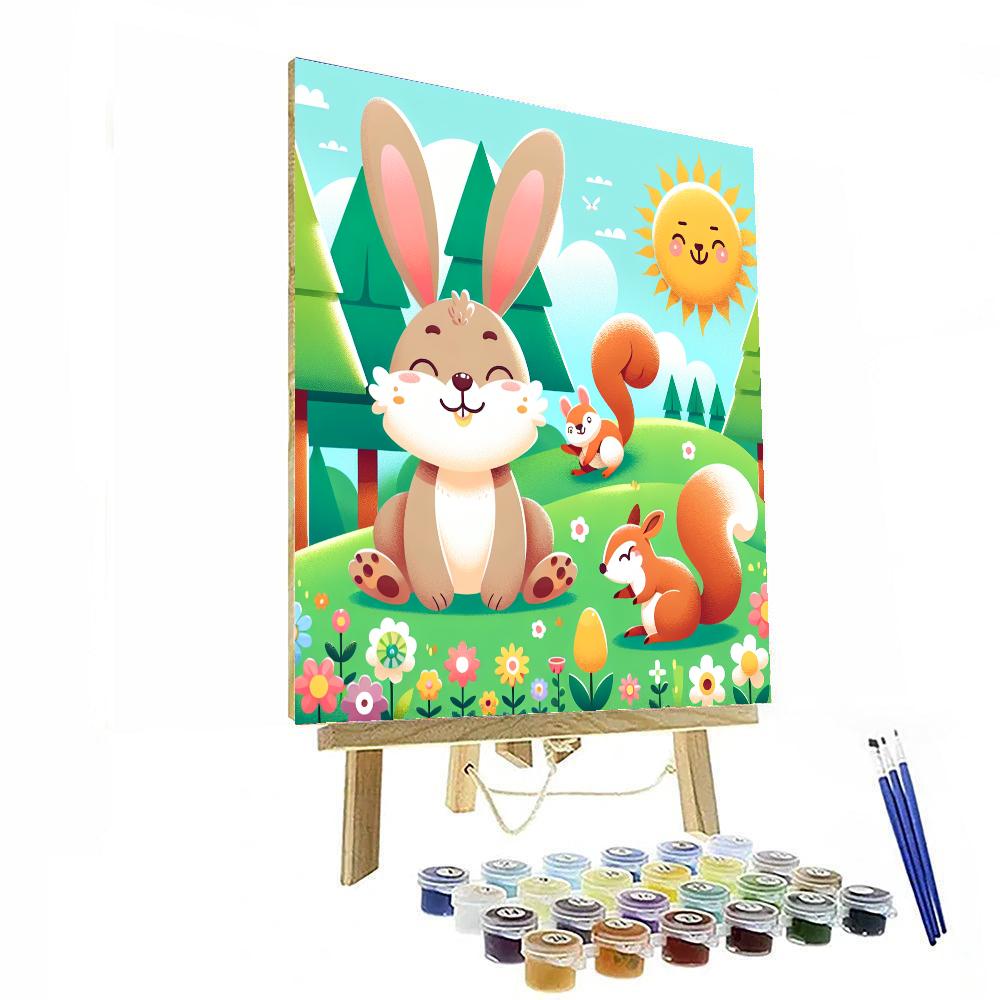 Bubbly Forest Friends Painting Number Kit