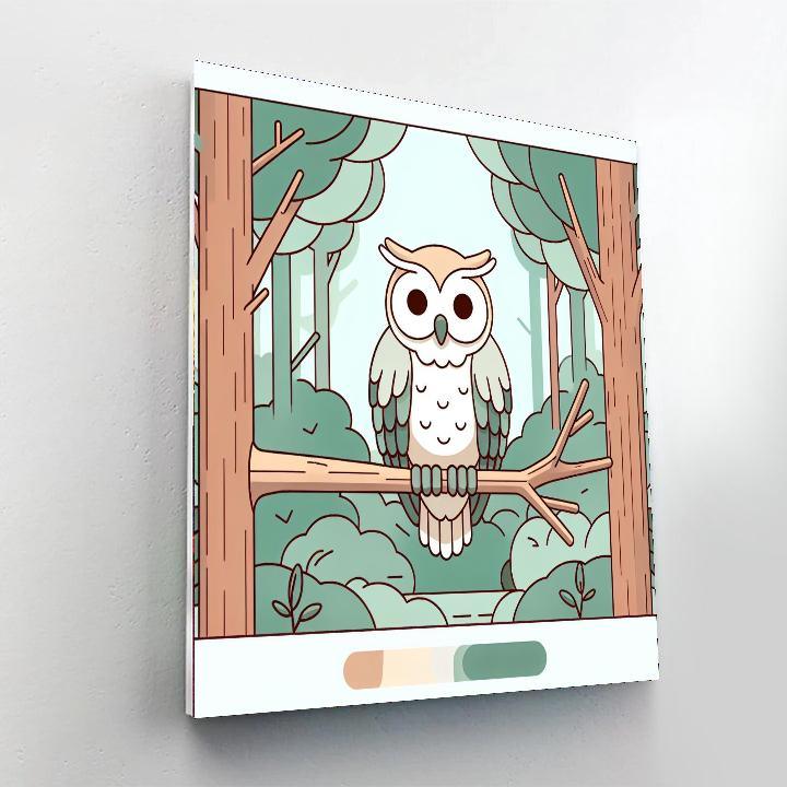 Wise Owl In The Woods Numbered Painting Kits