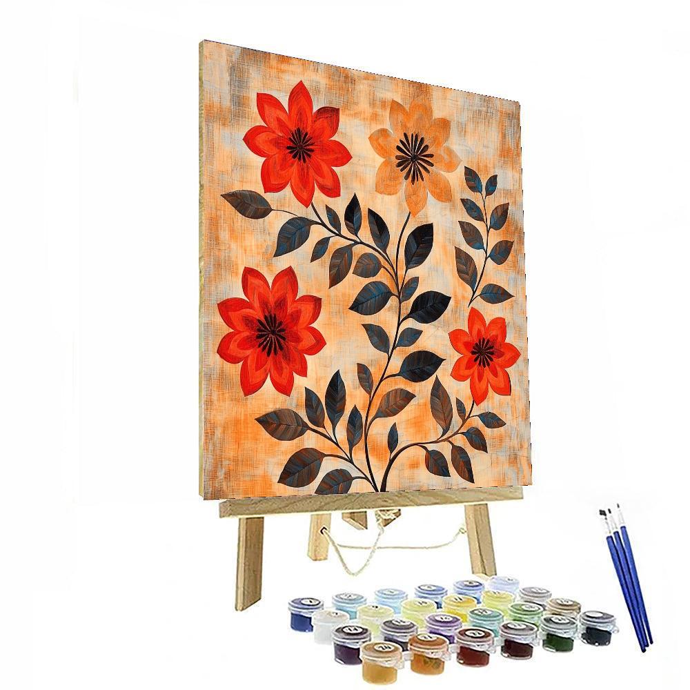 Nandalal Bose Inspired Symbolic Flora  Painting Number Kit