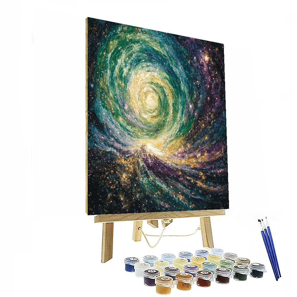 Anselm Kiefer Inspired Cosmic Aurora  Paint By Color