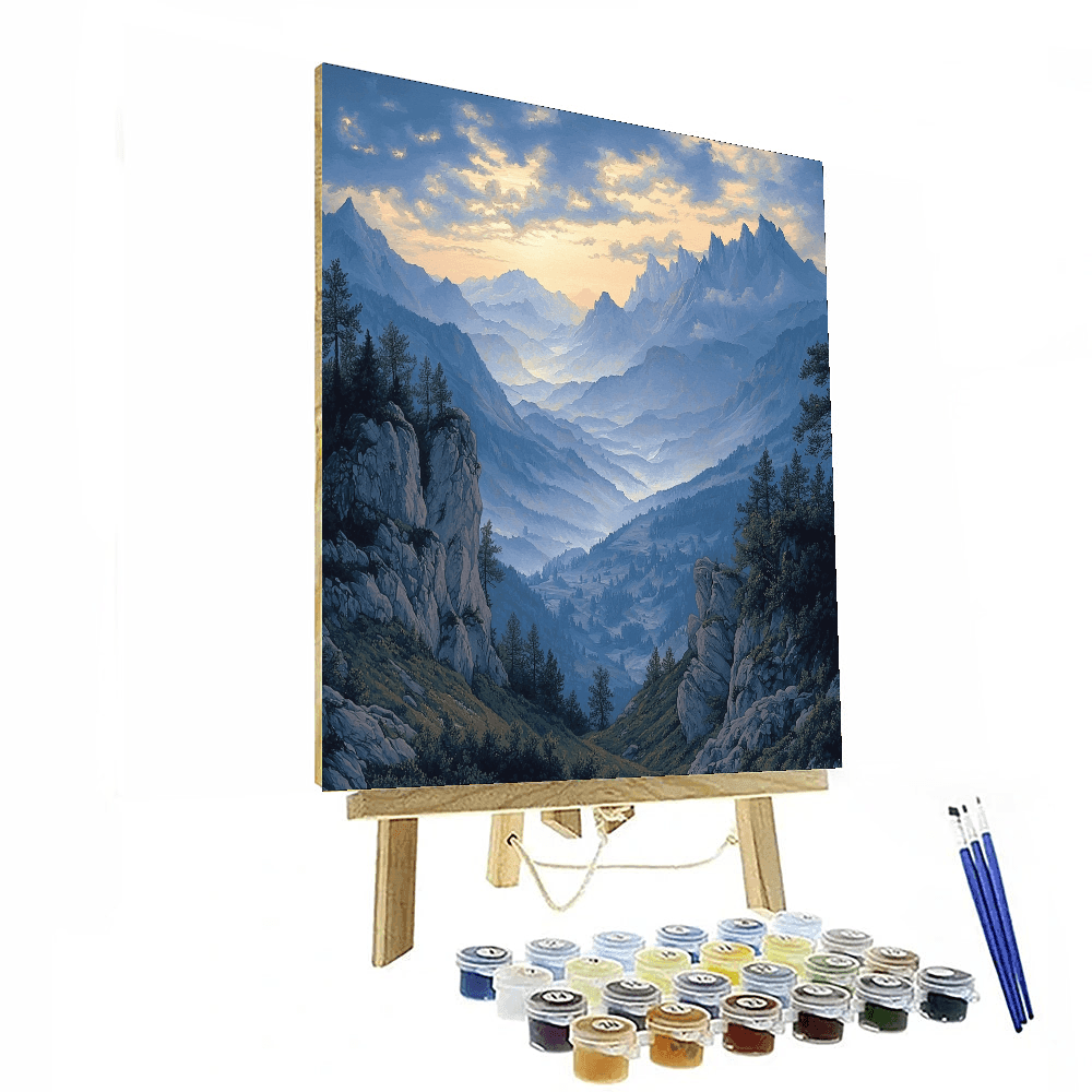 Friedrich Inspired Majestic Mountainscape - DIY Painting By Numbers Kit
