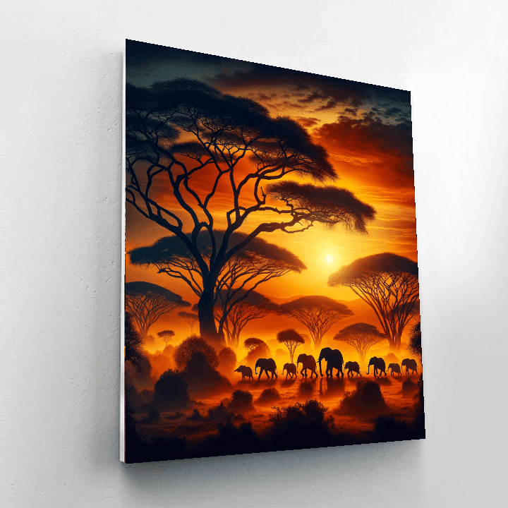 Safari At Dawn DIY Paint By Numbers