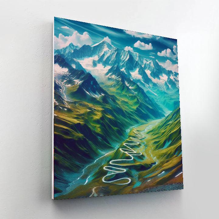 Winding Mountain Path Painting Number Kit