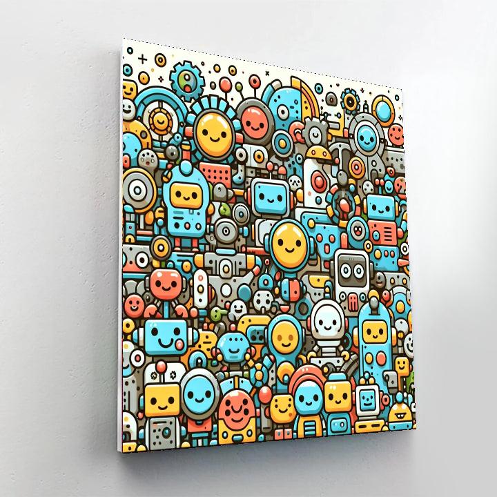 The Playful Robot Adventure DIY Paint By Numbers