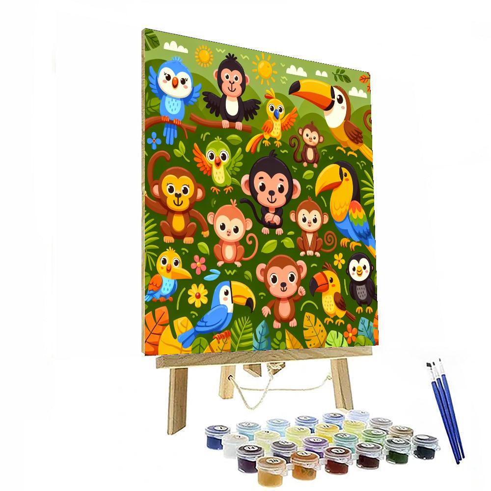 Festive Jungle Jamboree Paint By Numbers Art
