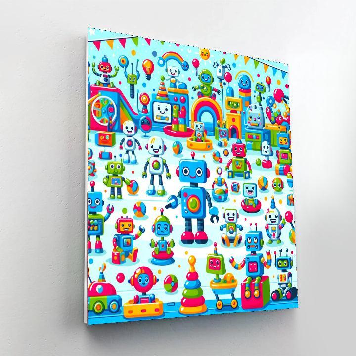 Joyful Robot Reunion Numbered Painting Kits