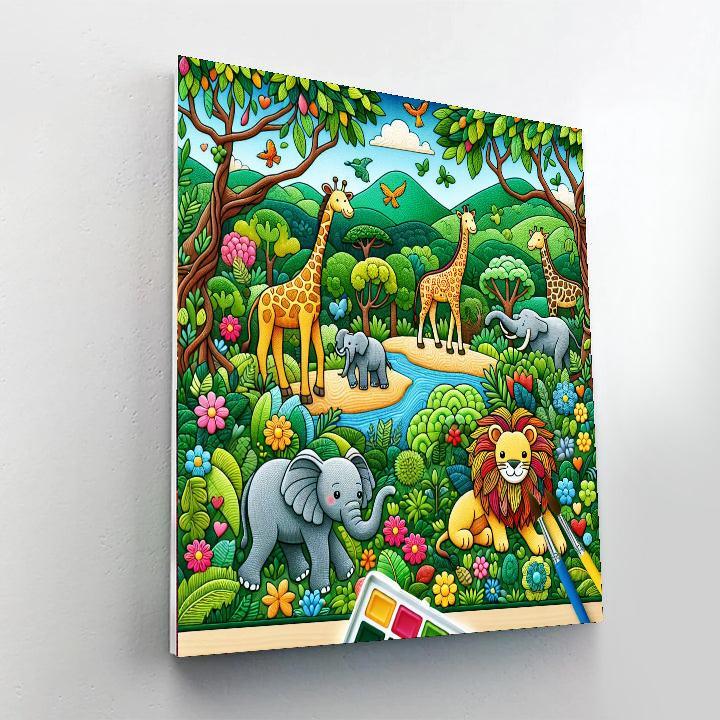 Adorable Animal Safari Paint By Color