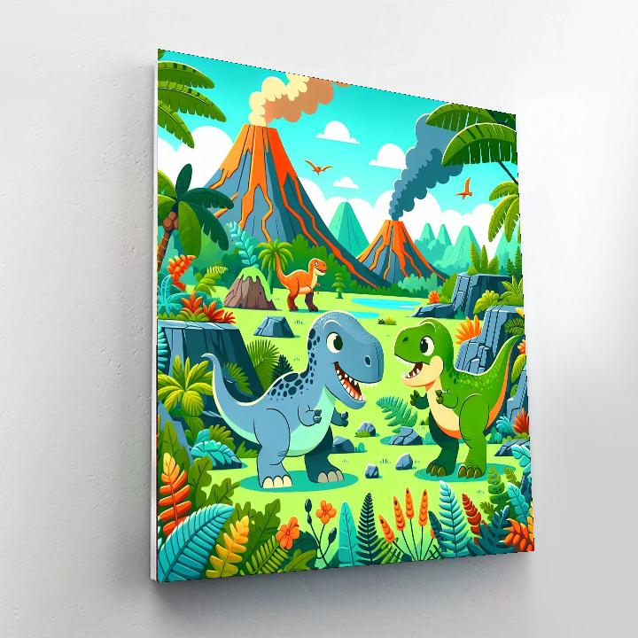 Dinosaurs On The Loose Number Painting