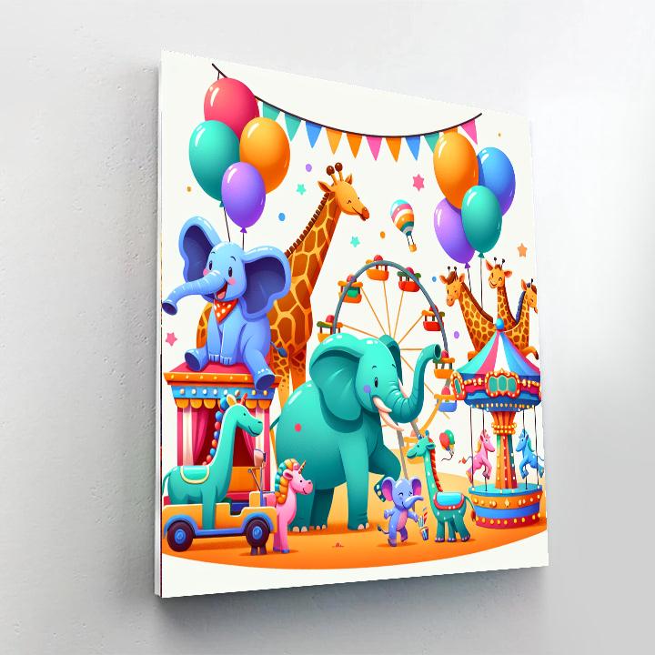 Zoo Animal Funfair Number Painting