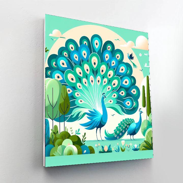 Playful Peacocks Paint By Numbers Art