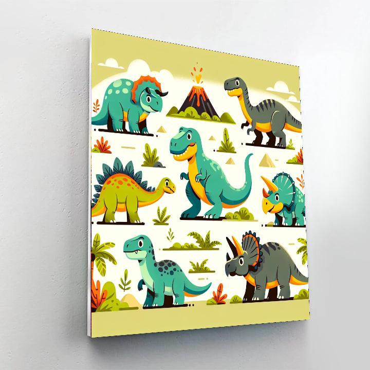 Dinosaurs Of The Jurassic Numbered Painting Kits