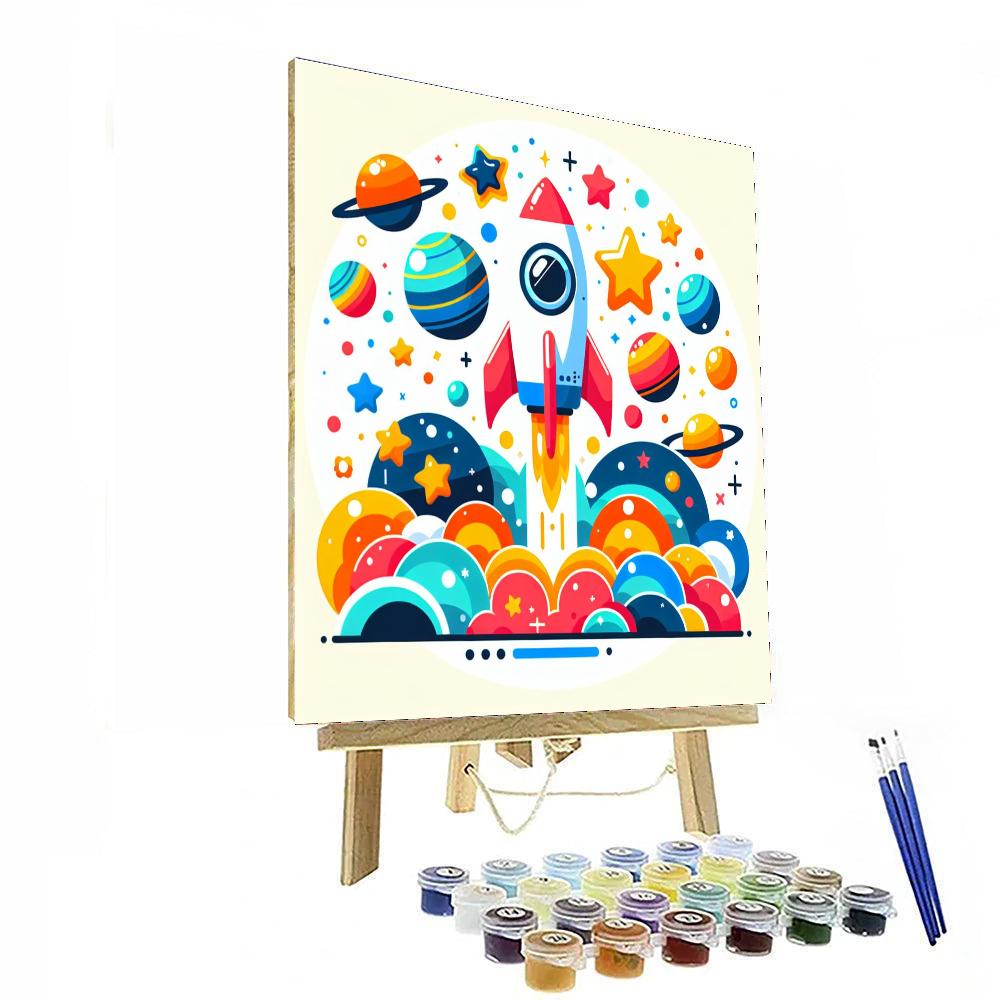 Rocket Into Space Adventure Number Painting