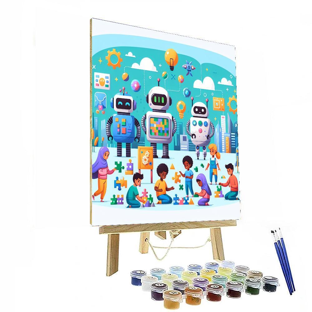 Robot Adventure League Painting By Numbers Kit