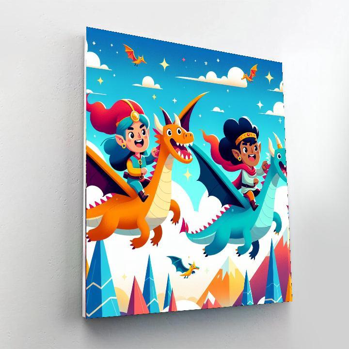 Legendary Dragon Riders Paint By Numbers Art