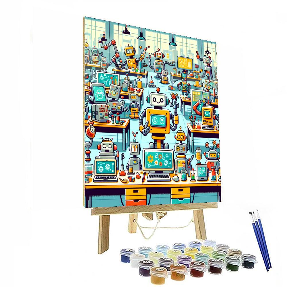 Robot Laboratory Paint By Numbers Art