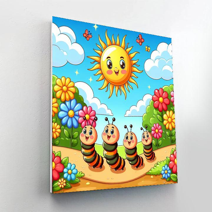Cheery Caterpillar Parade Paint By Number