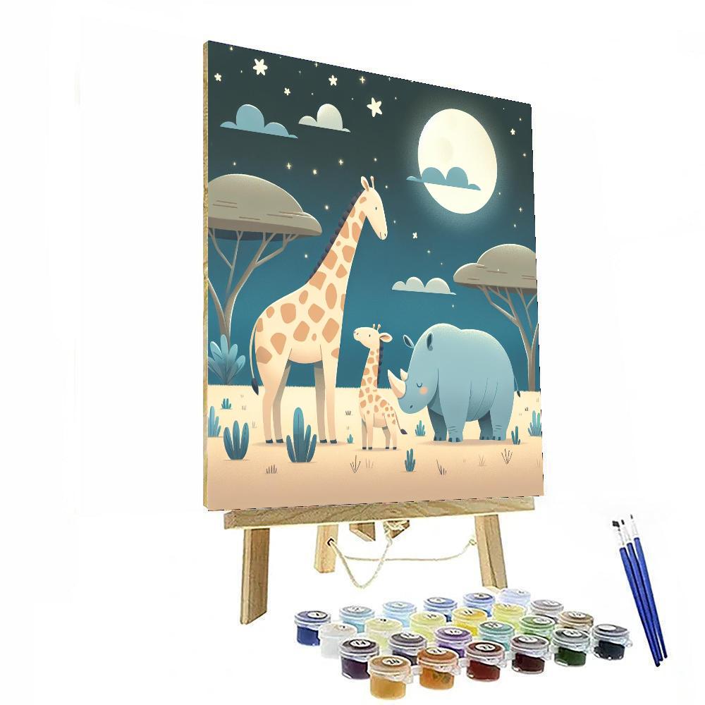 Moonlit Safari Exploration Painting By Numbers Kit
