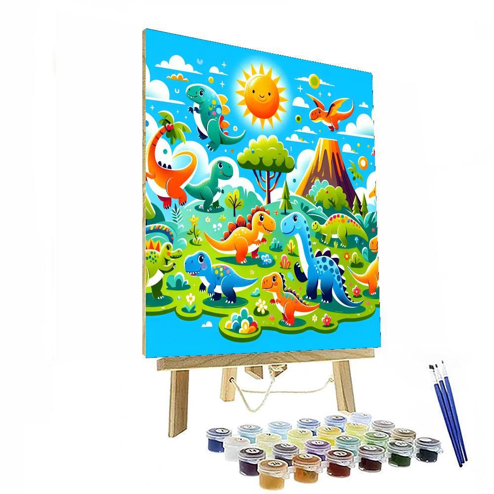 Adventures With Friendly Dinosaurs Painting Number Kit