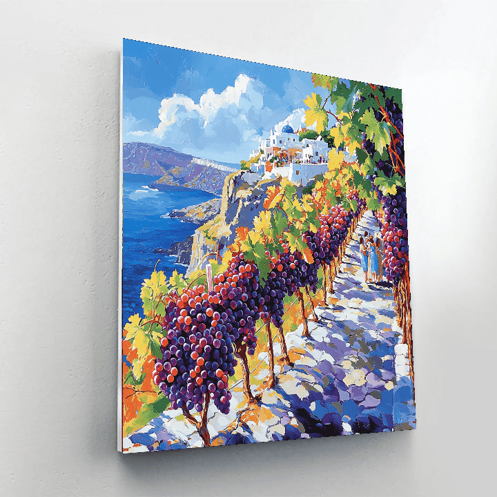 Santorini's Wine Country Painting Number Kit