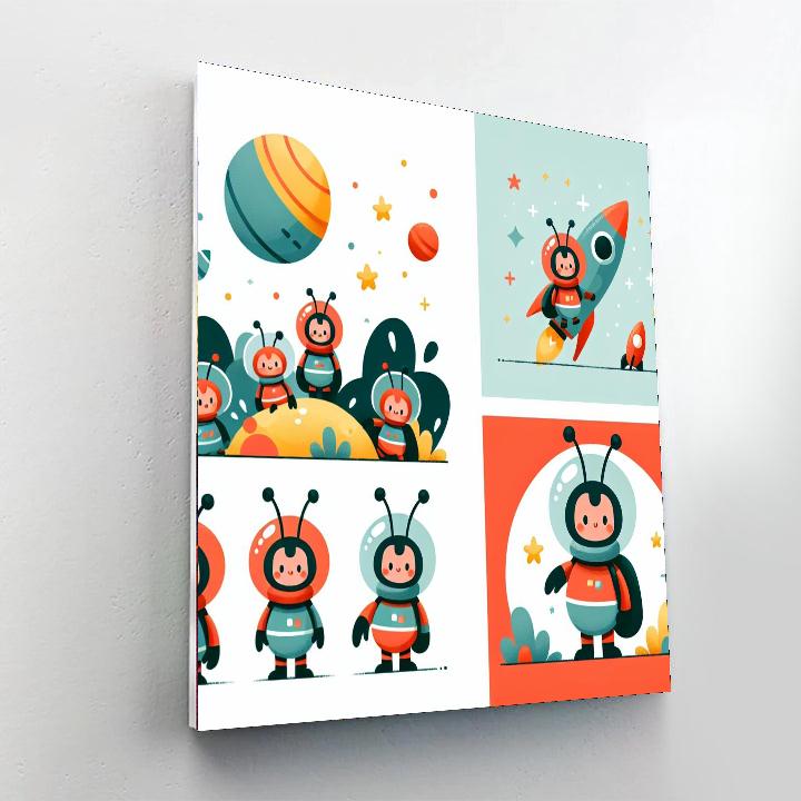Astronaut Antics Ants Numbered Painting Kits