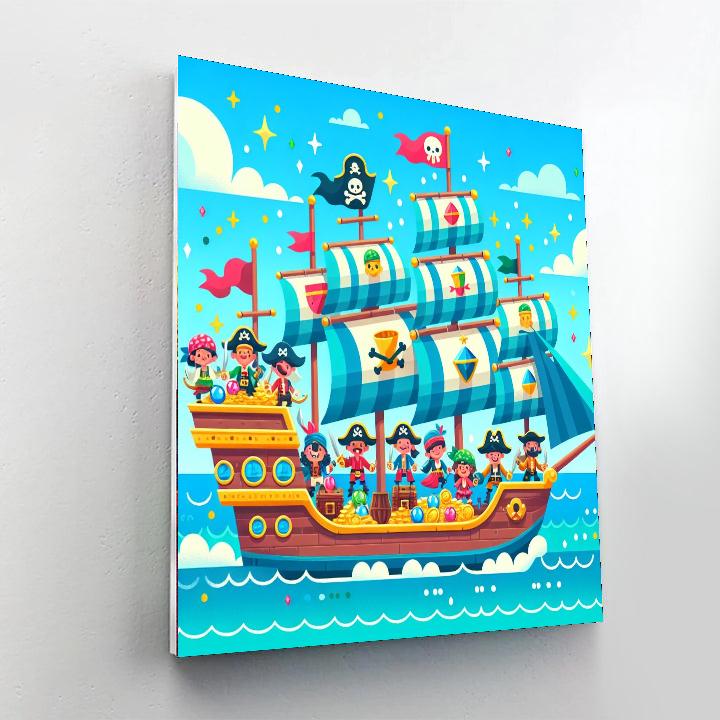 Happy Pirate Ship Numbered Painting Kits