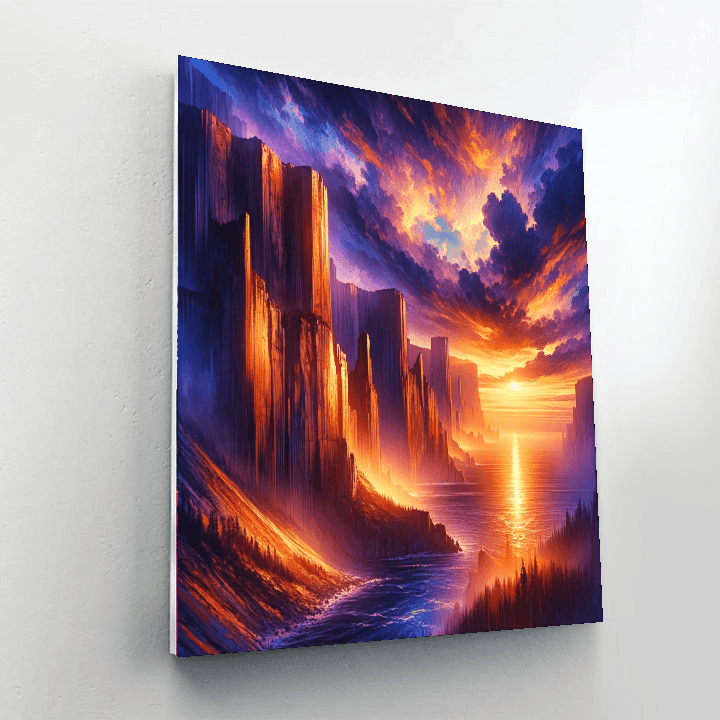 Radiant Sunset Cliffs DIY Paint By Numbers