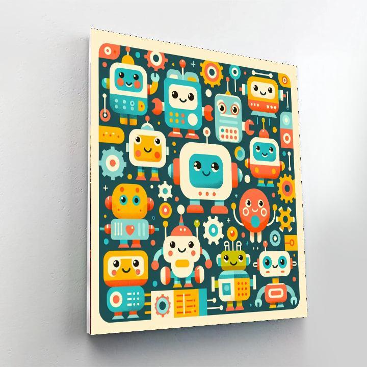 Charming Robots Numbered Painting Kits