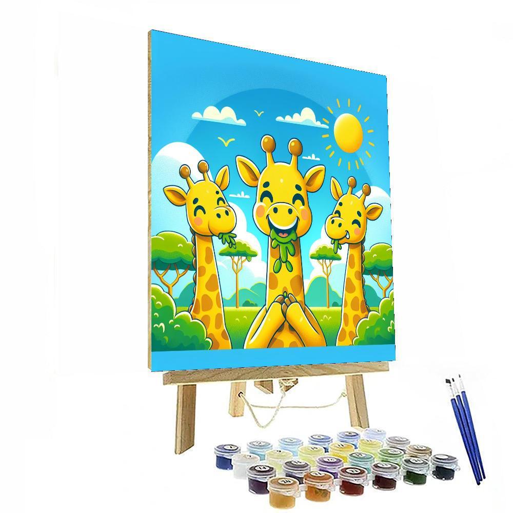 Gentle Giraffes Paint By Numbers Art
