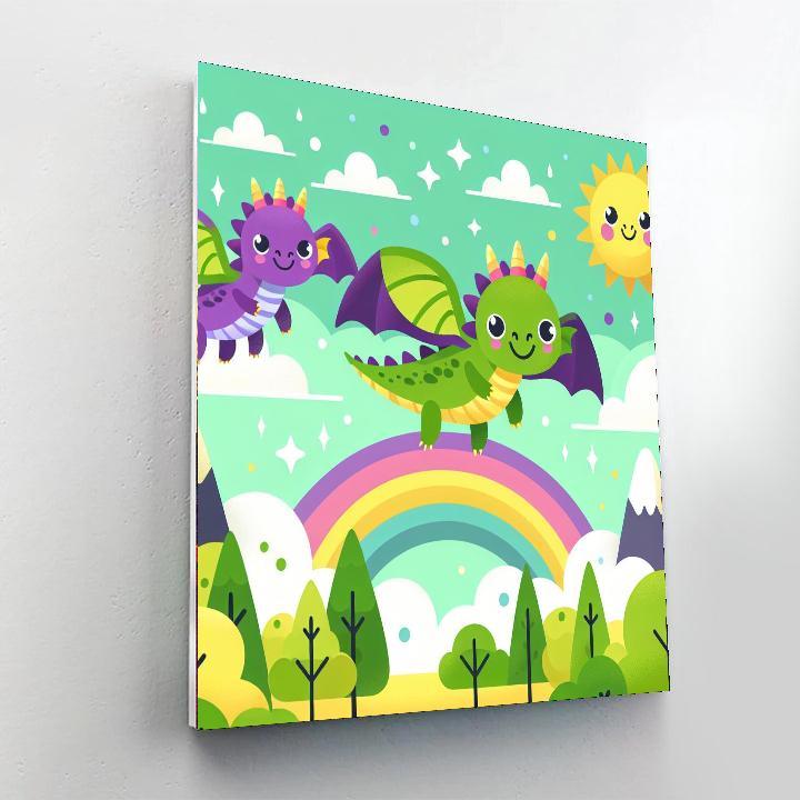 Playful Dragon Friends DIY Paint By Numbers