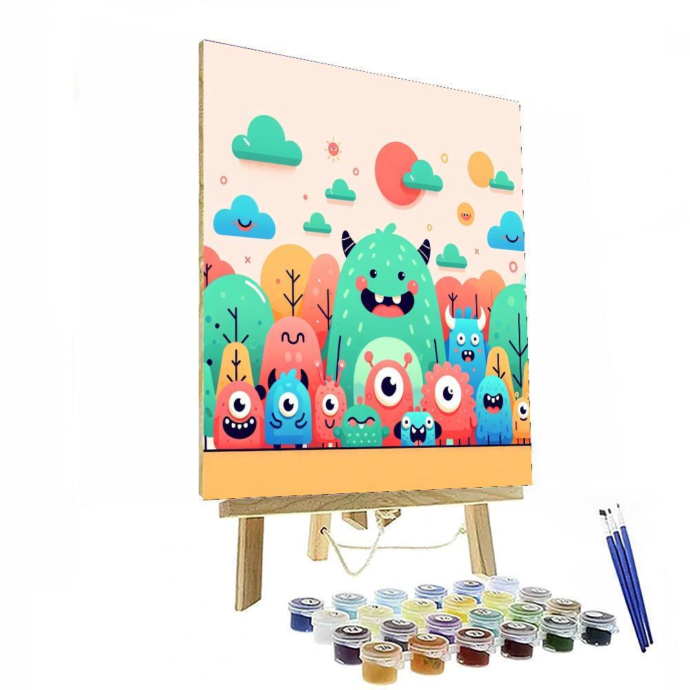 Adventure With Monsters Paint By Numbers Art