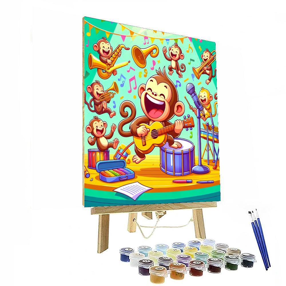 Musical Monkey Number Painting
