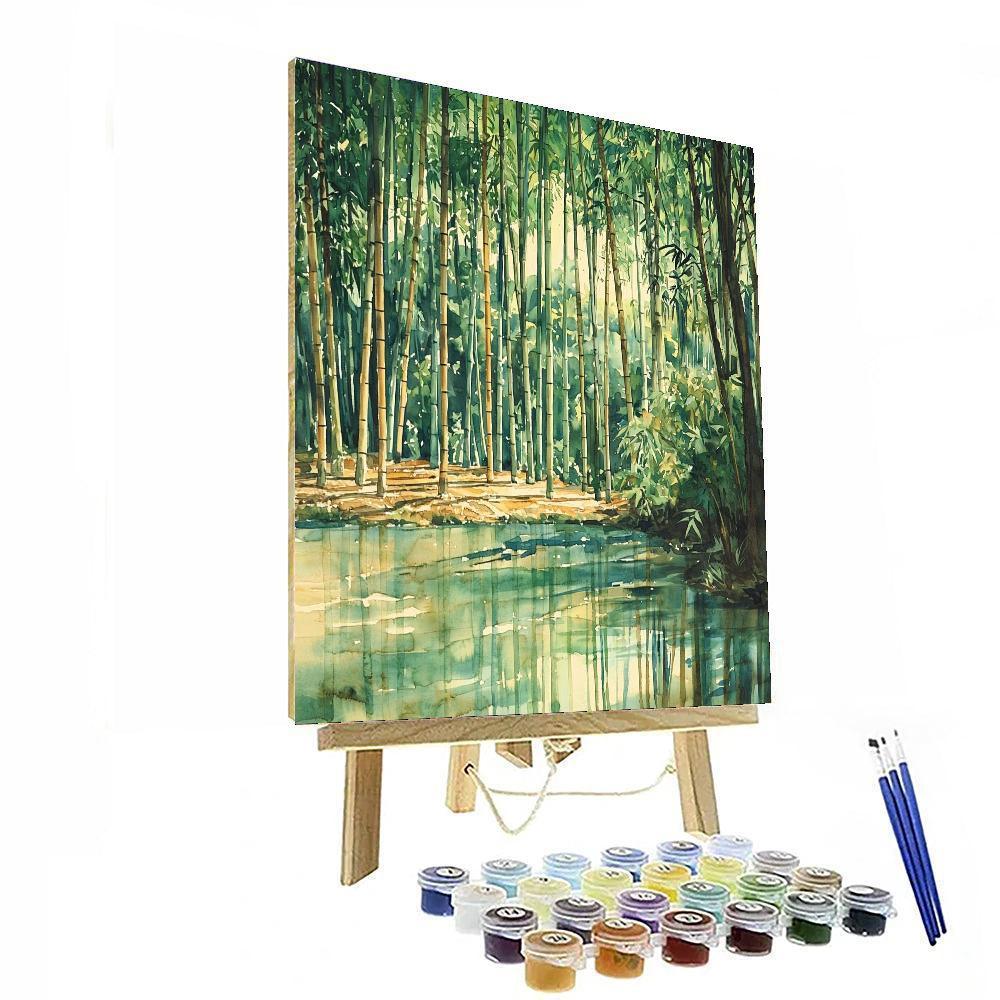 Nandalal Bose Inspired Harmony Of Bamboo Groves  Painting Number Kit
